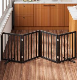 New 4 Panel Freestanding Dog Pet Gate measures 24 inches Tall and 74 inches Wide