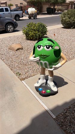 Green M&M Store Display 41" Tall on Wheels - Rare