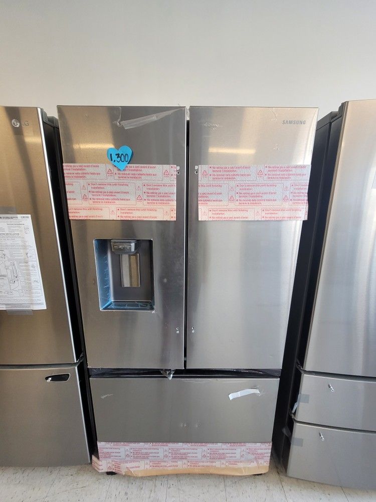 Stainless Steel French Door Refrigerator New Scratch And Dent And New Open Box With 6months Warranty From $1,250 Up To $1,600