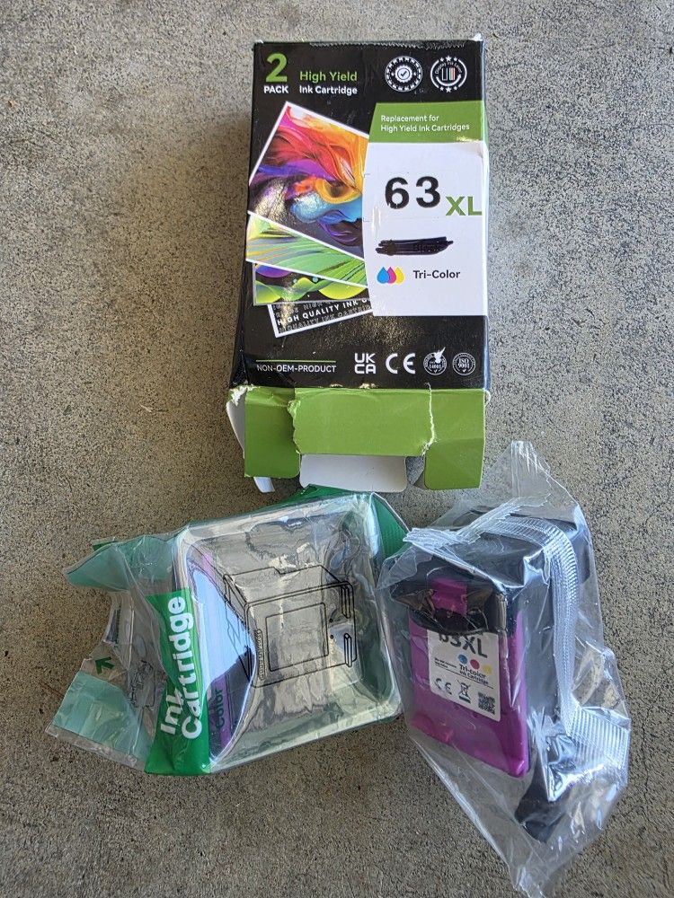 63 63xl Ink Cartridges Tri Color Only HP PRINTER 