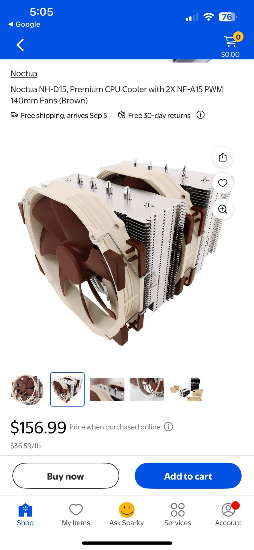 NH-D15, Premium CPU Cooler with 2X NF-A15 PWM 140mm Fans (Brown)
