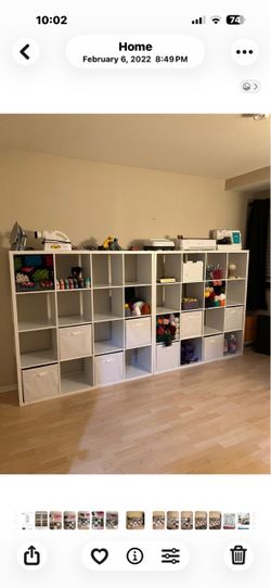 2 Large White Cube Storage Shelving Unit