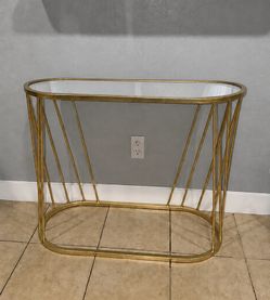 Gold mirror table