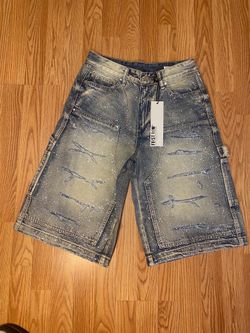 First Row Denim Rhinestone Jorts