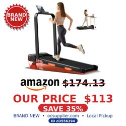 Walking Pad Treadmill with Handle Bar – 2.5HP Quiet Folding, 15% Incline, 300 lb Capacity, Brand New