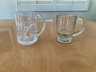 2 glass mugs