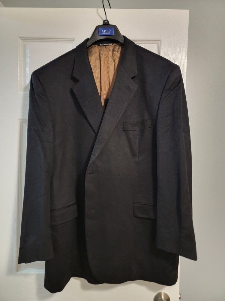  Black Mens Suit Jacket,  Size 52L
