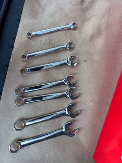 Vintage Snap-on Short Combination Wrench Set 7 piece SAE 12-point USA