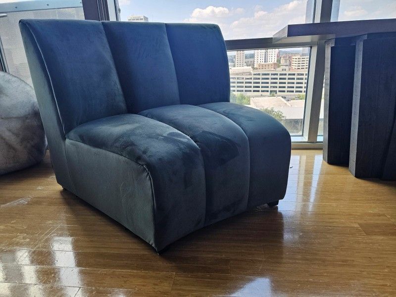 Blue Velvet Oversized Chair