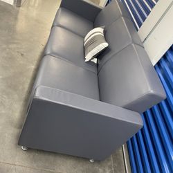 Gray Leather Couch (free delivery)
