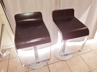 Contemporary Wood Bar Stool Stools (2)