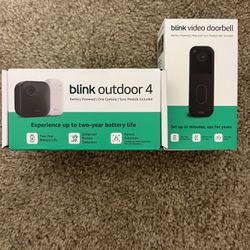 Blink doorbell and outdoor 4 kit - NEW