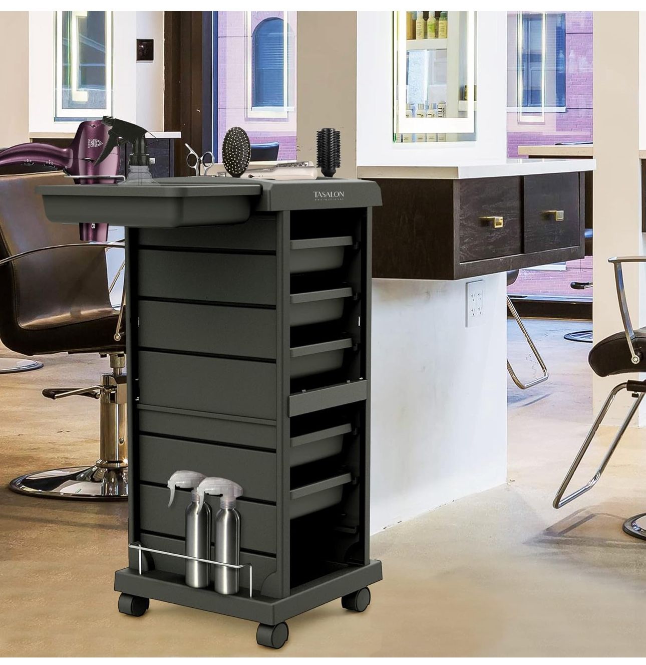 TASALON Salon Trolley Space Saving Rolling Cart for Extra Storage
