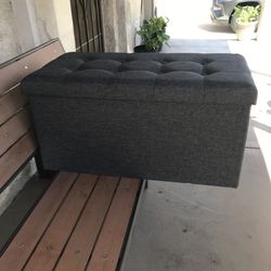 Fabric storage stool size 31 length 15 height