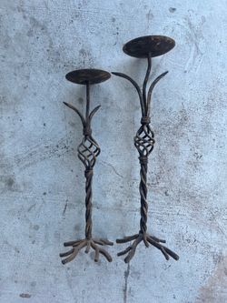 Wrought iron candle holders