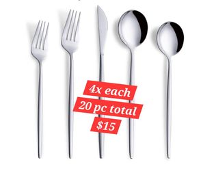 Silverware Set, Stainless Steel Flatware Cutlery Set Service for 8 Including Forks Spoons Knives,Kitchen Utensil Set,Tableware for Home and Restaurant