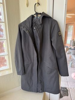 Gray Long Zip-Up Hooded Jacket