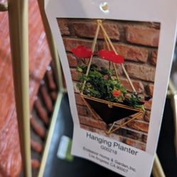 New Metal Hanging Planter Color Gold-Black from Ross