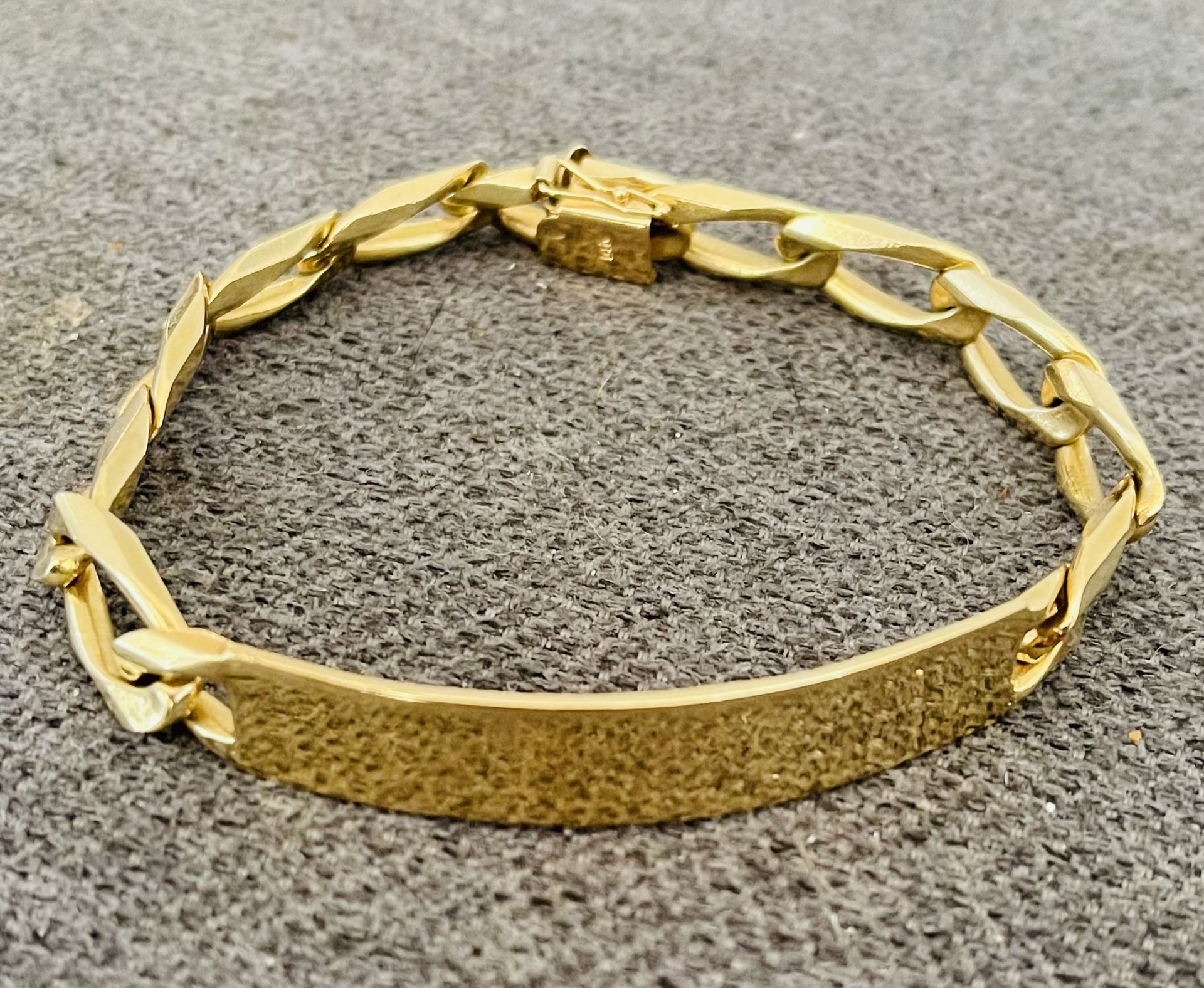 Scrap Gold 14k Yellow Solid Gold MENS Chain ID Bracelet 35 Grams Selling At Scrap Price