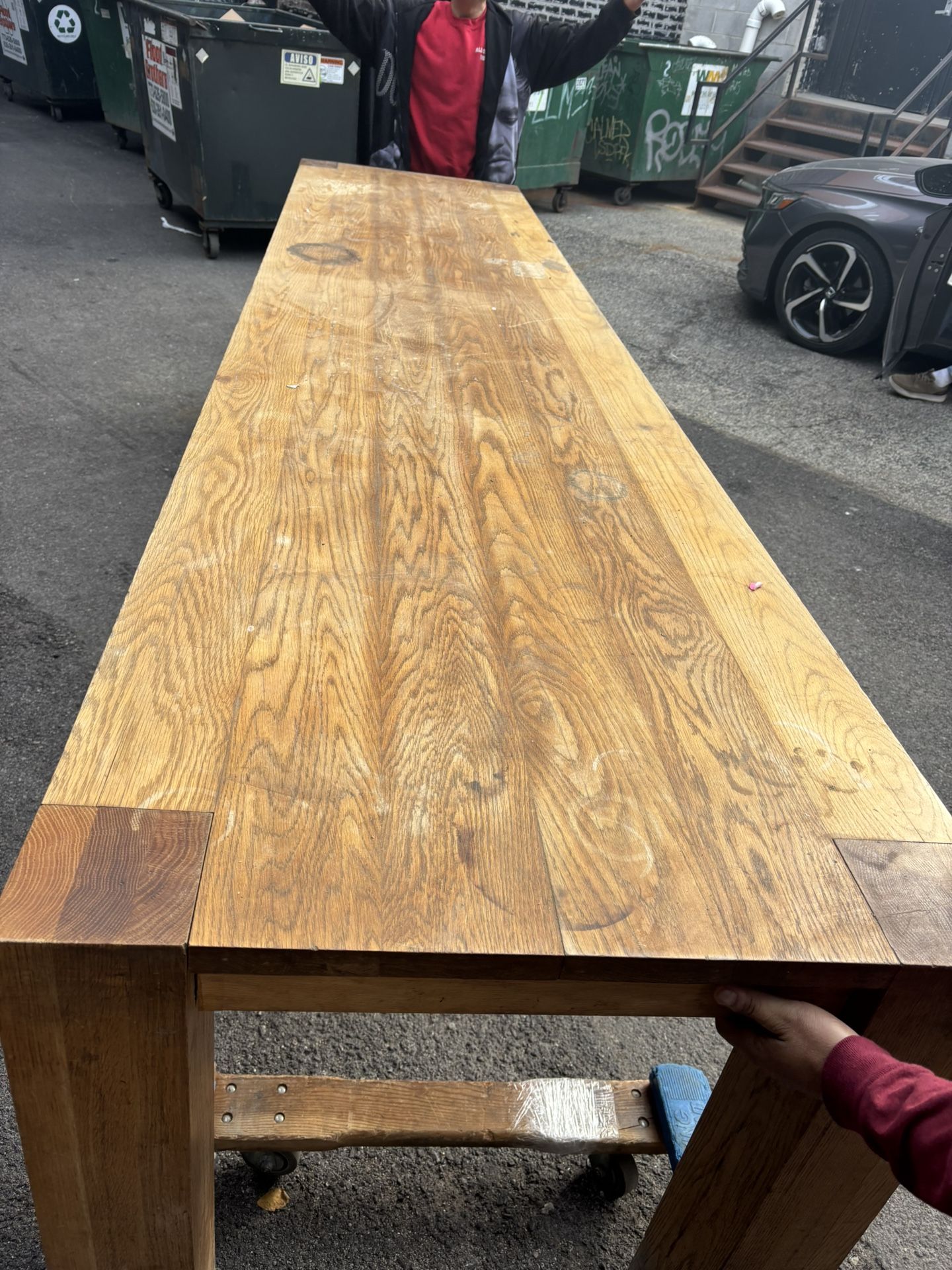 14 Foot Solid Wood Dining Table Paid $25,000.00 Custom Sacrifice $1999.00