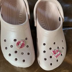 Pink iridescent crocs women's 8