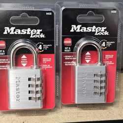 X2 Master Lock 4 Digit Combination Pad Locks