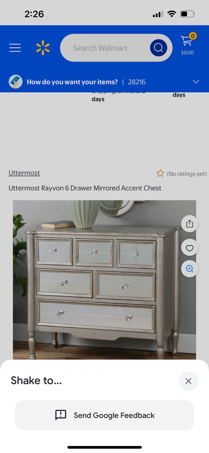 Uttermost Rayvon Mirrored Accent Chest