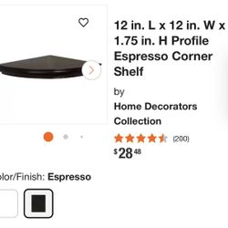 Espresso Corner Shelves  (4 )