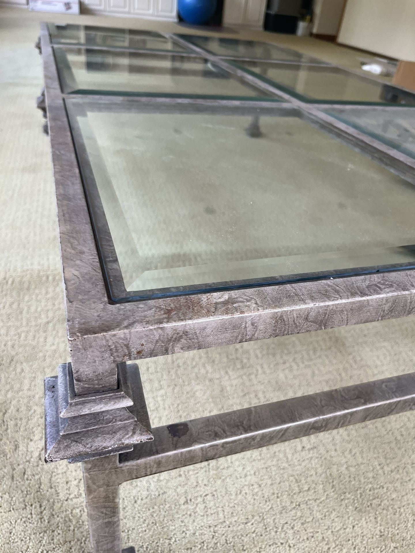 Heavy Wrought Iron Coffee Table Large