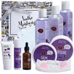 Brand new Self Care Pampering Birthday Gifts For Her! Natural Spa Gift Basket. Lavender Spa Baskets For Women with Face Mask Headband & More! #1 Beaut