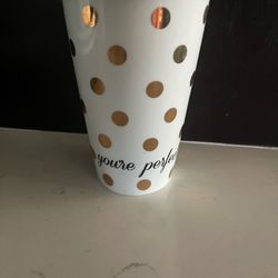 Ceramic Tumbler With Drinking Lid-New