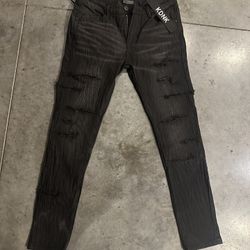 Black KDNK leopard print Jeans