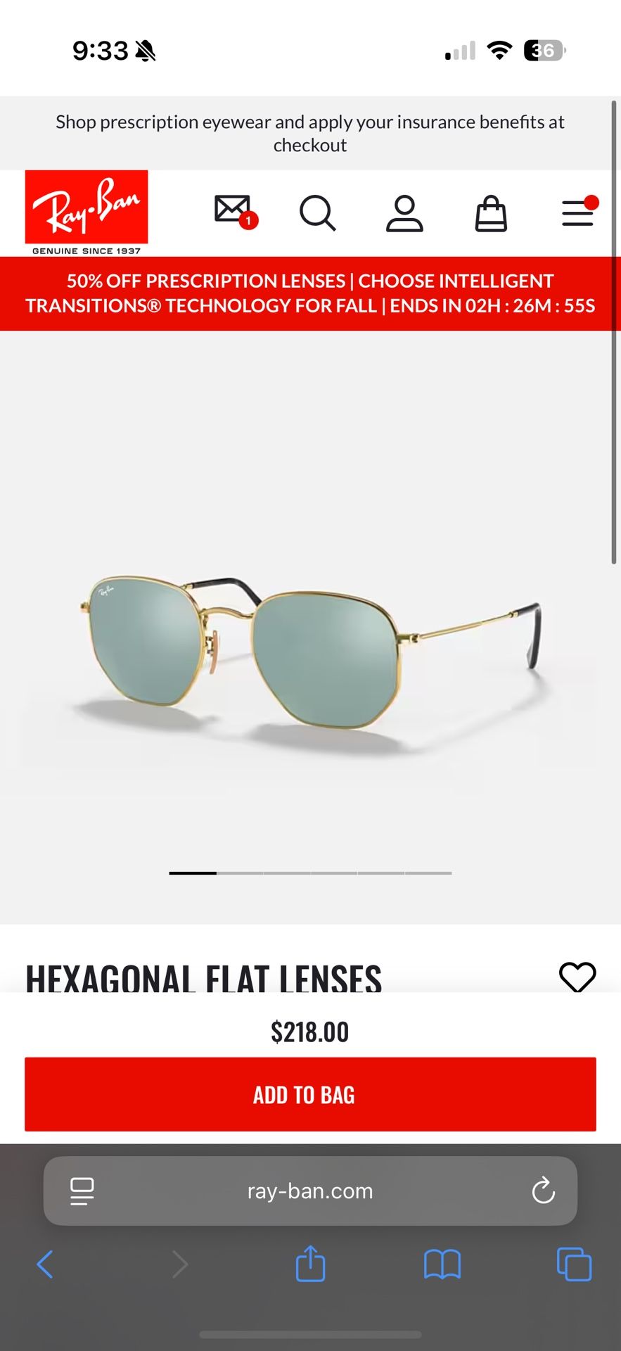 HEXAGONAL FLAT LENSES RAY BANS BLUE LIGHT