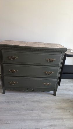 Solid wood, vintage green dresser