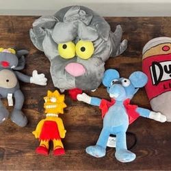 Simpson Plush and Toy Lot Itchy Scratchy Lisa Duff $15 for all