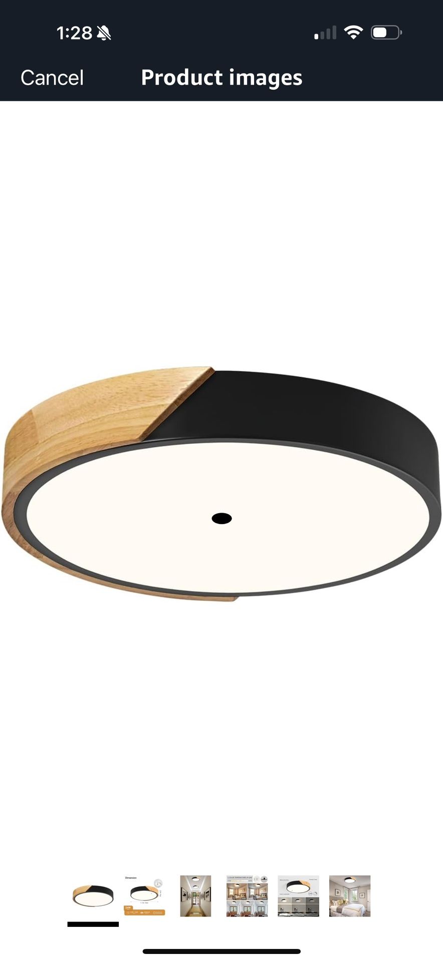 Modern Dimmable LED Ceiling Light, Minimalist Wood Style