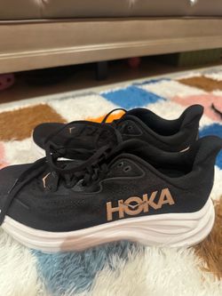 Hoka Running Sneakers Black and Gold