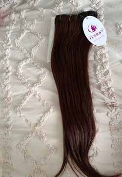 Straight human hair clip ins