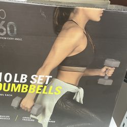 Workout Gym Hand Weights 5 Pound  Each 10 pound Weight Set. Aerobics Class Diet Fitness Health Brand New Never Used 