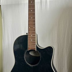 Applause by Ovation AE28 Acoustic Electric Guitar project. Missing tuning keys and electronics. Selling as is. 