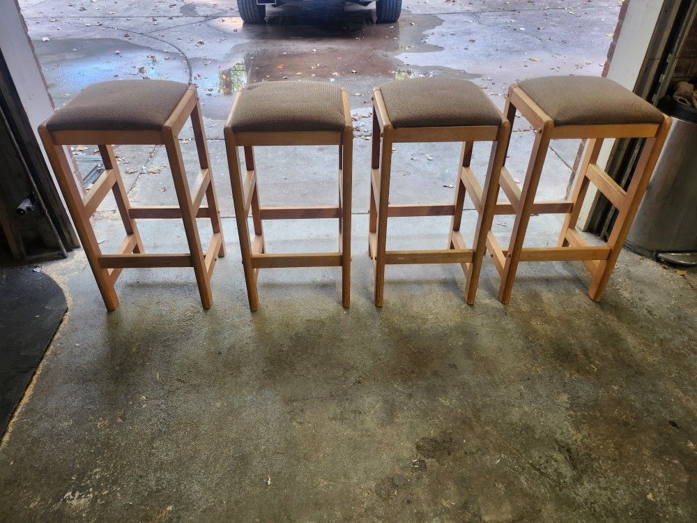 Oak Bar Stools (4)