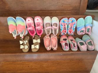 9 pairs Wonderful Shoe Lot Little Girls Size 8