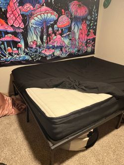 Metal Bed Frame with Mattress