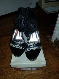 Black Zebra Stripe Heels