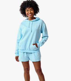 XL Hello Kitty Women's Aqua Blue Hoodie & Shorts Set