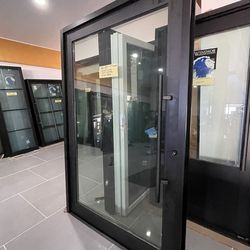 2-Pivote Glass Door 56x85 In / Out Swing  Self Closing