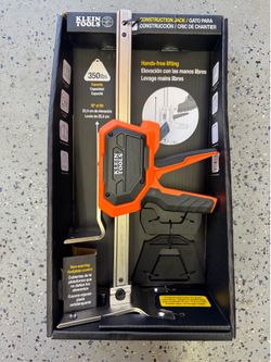 Klein Tools 77000 Heavy-Duty Construction Jack, 350-Pound Capacity, 10-Inch Lift Range, Drywall Lift Tool, Hands-Free Lifting, Clamping Capable, Non-M