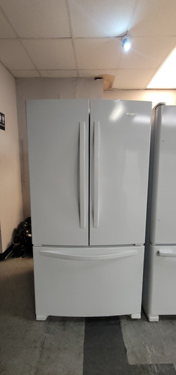 Whirlpool French Door Fridge – White, Bottom Freezer