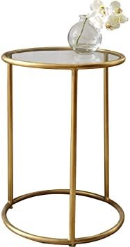 Gold Rimmed Glass Table