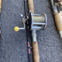 3 Vintage Fishing Poles St Croix Lake Ocean Deep Sea Fly salmon Reels Berkley St Croix Pen Peer 209 109